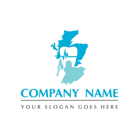 british virgin island map and teeth dental care symbol logo vectorのイラスト素材