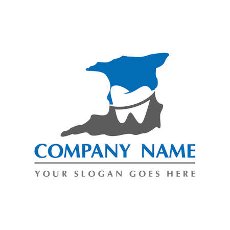 trinidad tobago map and teeth dental care symbol logo vectorのイラスト素材