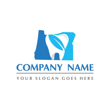 oregon map and teeth dental care symbol logo vectorのイラスト素材