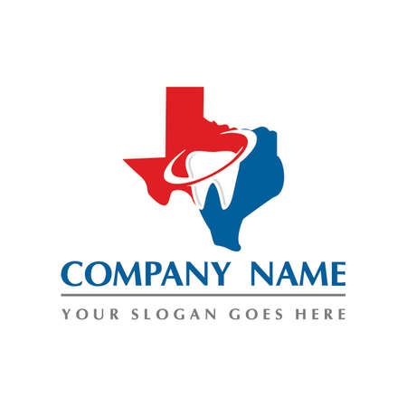 texas map and teeth dental care symbol logo vectorのイラスト素材