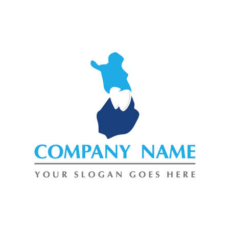 finland map and teeth dental care symbol logo vectorのイラスト素材