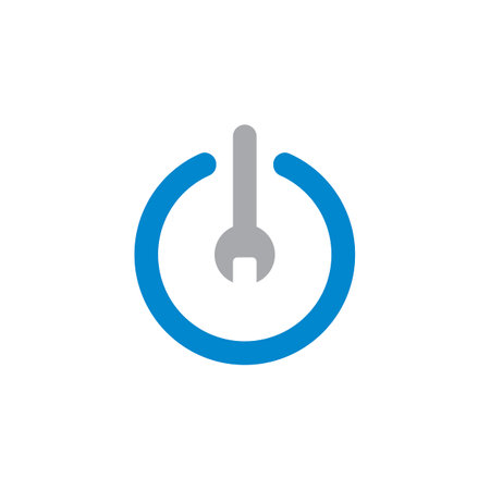 button power repair logo , repair service logoのイラスト素材