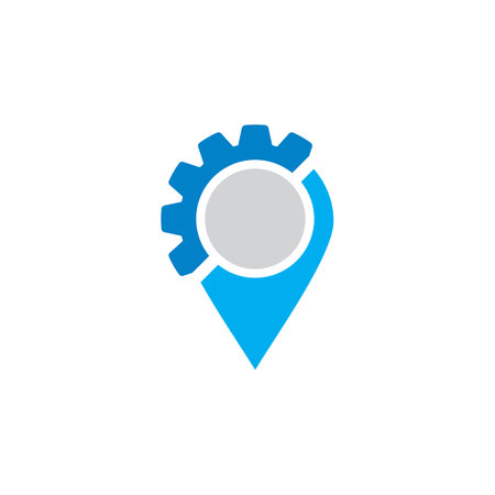 pin gear logo , abstract point logoのイラスト素材