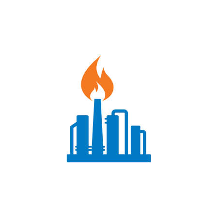 Refinery Vector , Industry Logo Vectorのイラスト素材