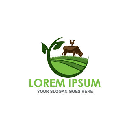 farm vector , nature farm logoのイラスト素材