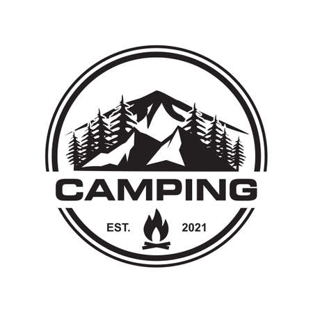 camping vector , adventure logo vectorのイラスト素材