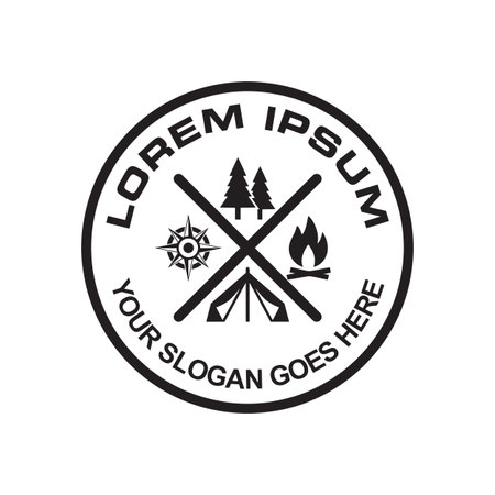 camping vector , adventure logo vectorのイラスト素材