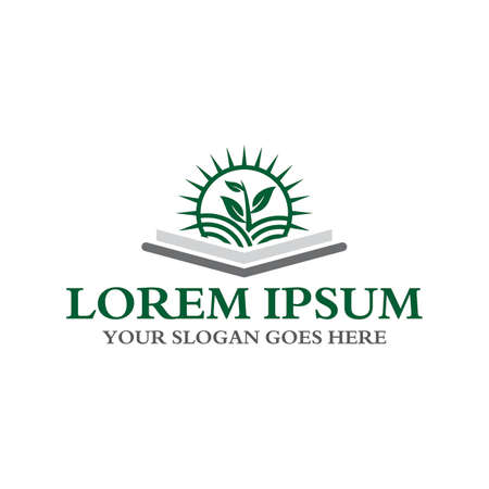book farm logo , agriculture logoのイラスト素材