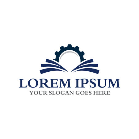 gear book logo , education logoのイラスト素材