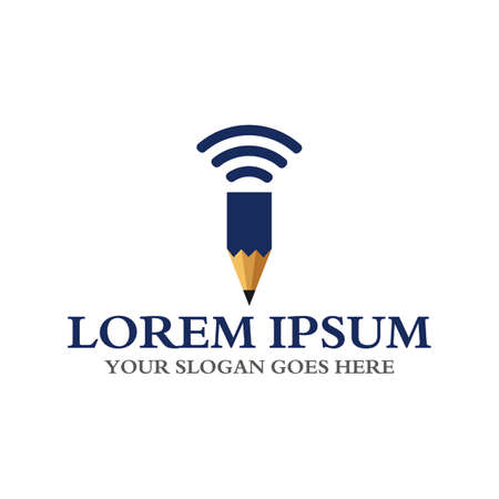 pencil signal logo , education logoのイラスト素材