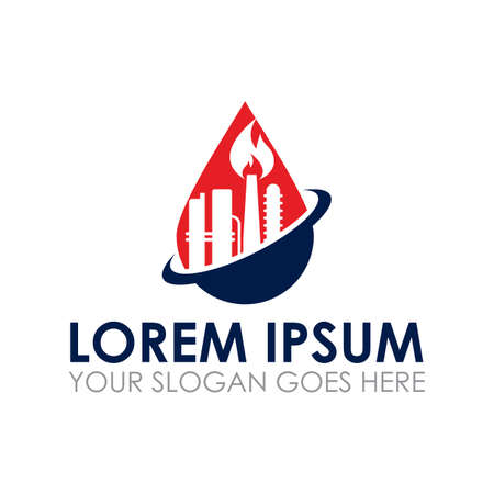 oil factory vector , industry logoのイラスト素材