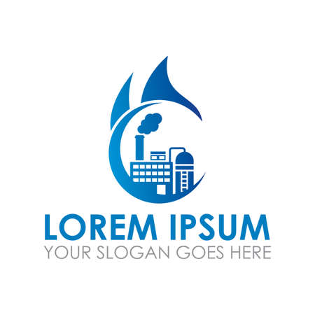factory industry vector , industrial logoのイラスト素材
