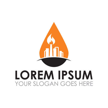 oil factory vector , industry logoのイラスト素材
