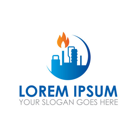 factory industry vector , industrial logoのイラスト素材