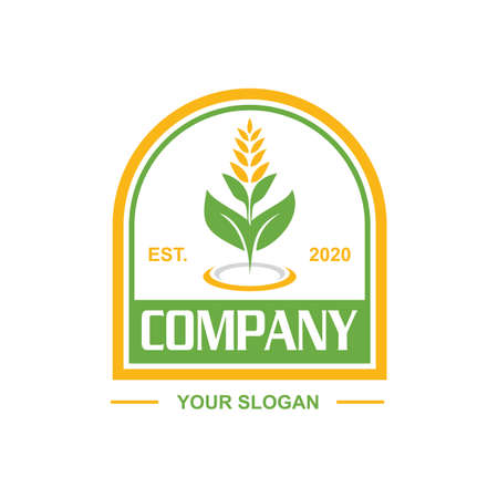 agriculture vector , farm logo vectorのイラスト素材