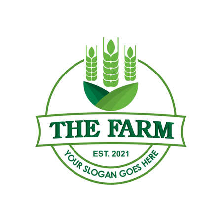 farm logo , nature logo vectorのイラスト素材