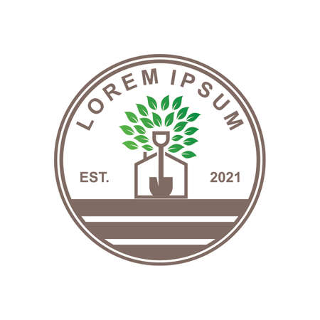garden logo , nature logo vectorのイラスト素材