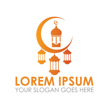 ramadan vector , lantern islamic logoのイラスト素材