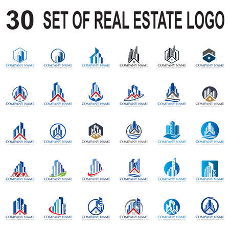 a set of real estate logo , a set of building vectorのイラスト素材