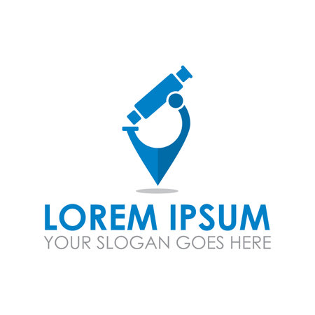 pin microscope vector , laboratory logoのイラスト素材