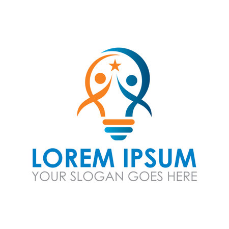 lamp people vector , innovation logoのイラスト素材