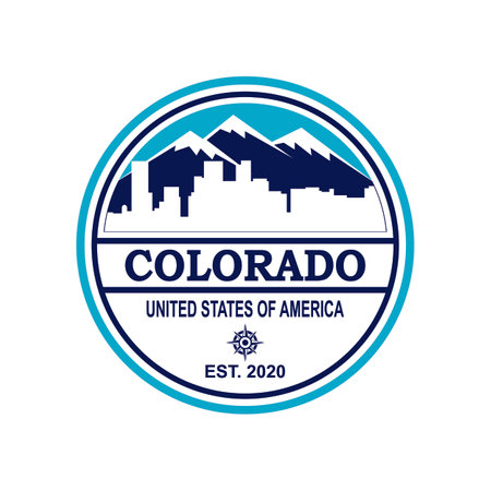 Colorado Skyline Vector , Colorado Skyscraper Logoのイラスト素材