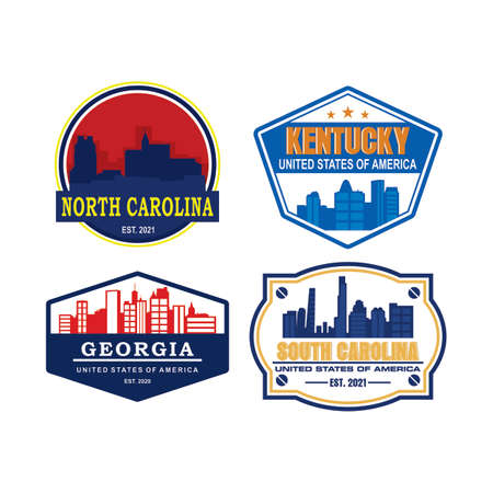 united states skyline vector logoのイラスト素材