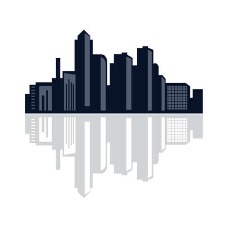 Iowa Skyline Vector , Iowa Skyscraper Logoのイラスト素材