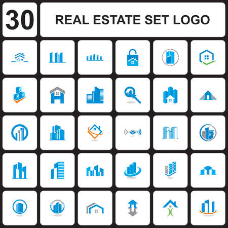 A Set Of Home Logo , A Set Of Real Estate Logoのイラスト素材