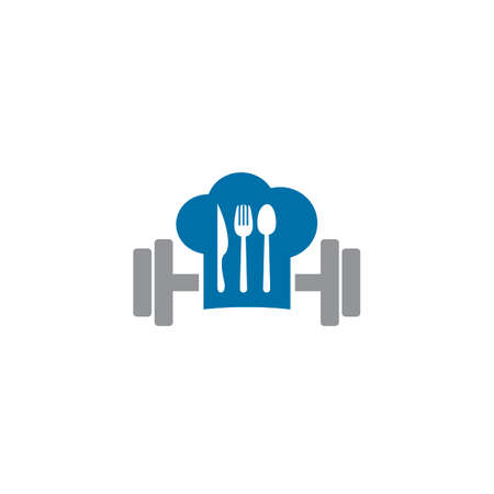 exercise food logo , healthy food logoのイラスト素材