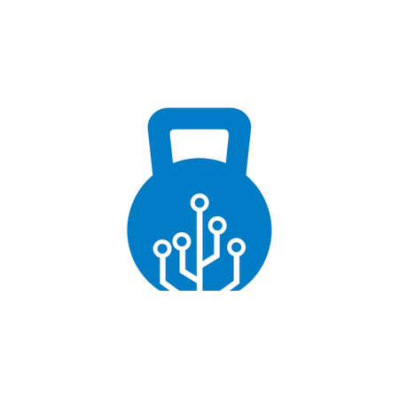 fitness tech logo , kettle bell logoの写真素材