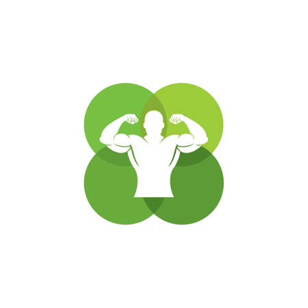 green fitness logo , gym logoのイラスト素材