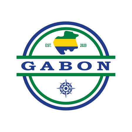 gabon map vector , country logoのイラスト素材