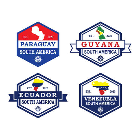 South America Map Vector , Country Logoのイラスト素材
