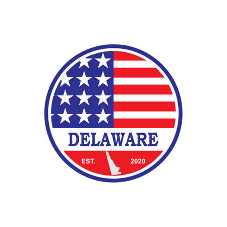 Delaware Map Vector , Country Logoのイラスト素材
