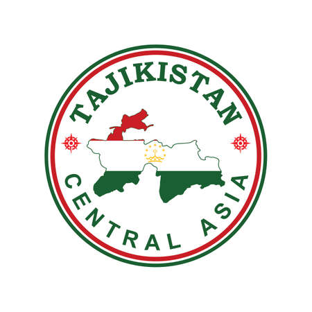 Tajikistan Map Vector , Country Logoのイラスト素材