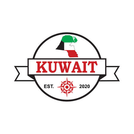 Kuwait Map Vector , Country Logoのイラスト素材