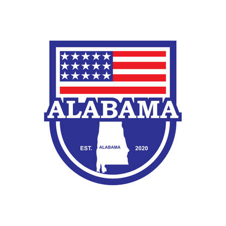 Alabama Map Vector , United States Logoのイラスト素材