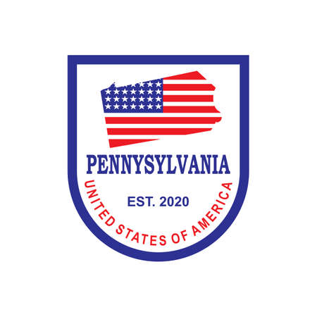Pennsylvania Map Logo , United States Logoのイラスト素材