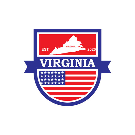 Virginia Map Vector , United States Logoのイラスト素材