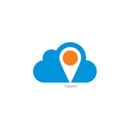Cloud Pin Vector , Technology Logoのイラスト素材
