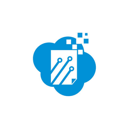Paper Digital Vector , Technology Logoのイラスト素材