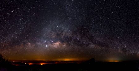 Full view of Milky Way Galaxy from Doi Mon Jong, Mae Hong Son, Thailandの写真素材