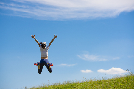 Women to jumpの写真素材