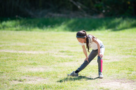 Girl doing a preparatory exercise