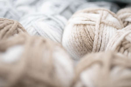 Lots of yarn on displayの写真素材