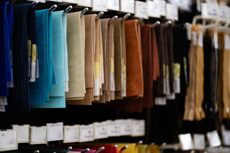 Many leather materials on display