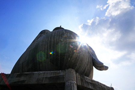Big concrete Buddhaの写真素材