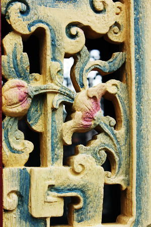 Carved flower motifsの写真素材