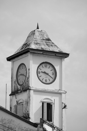 Old Clock Tower in Phuket Townの写真素材